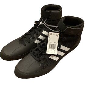 Adidas Hvc Size 141/2 Wrestling Lutte Black/White Lightweight Shoes, New